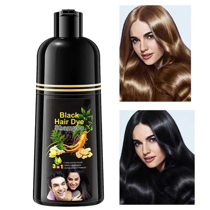 Champú para teñir el cabello, color negro, café, marrón oscuro, vino tinto, oscurecimiento del cabello, ingredientes herbarios originales, champú de Color, champú para teñir el cabello