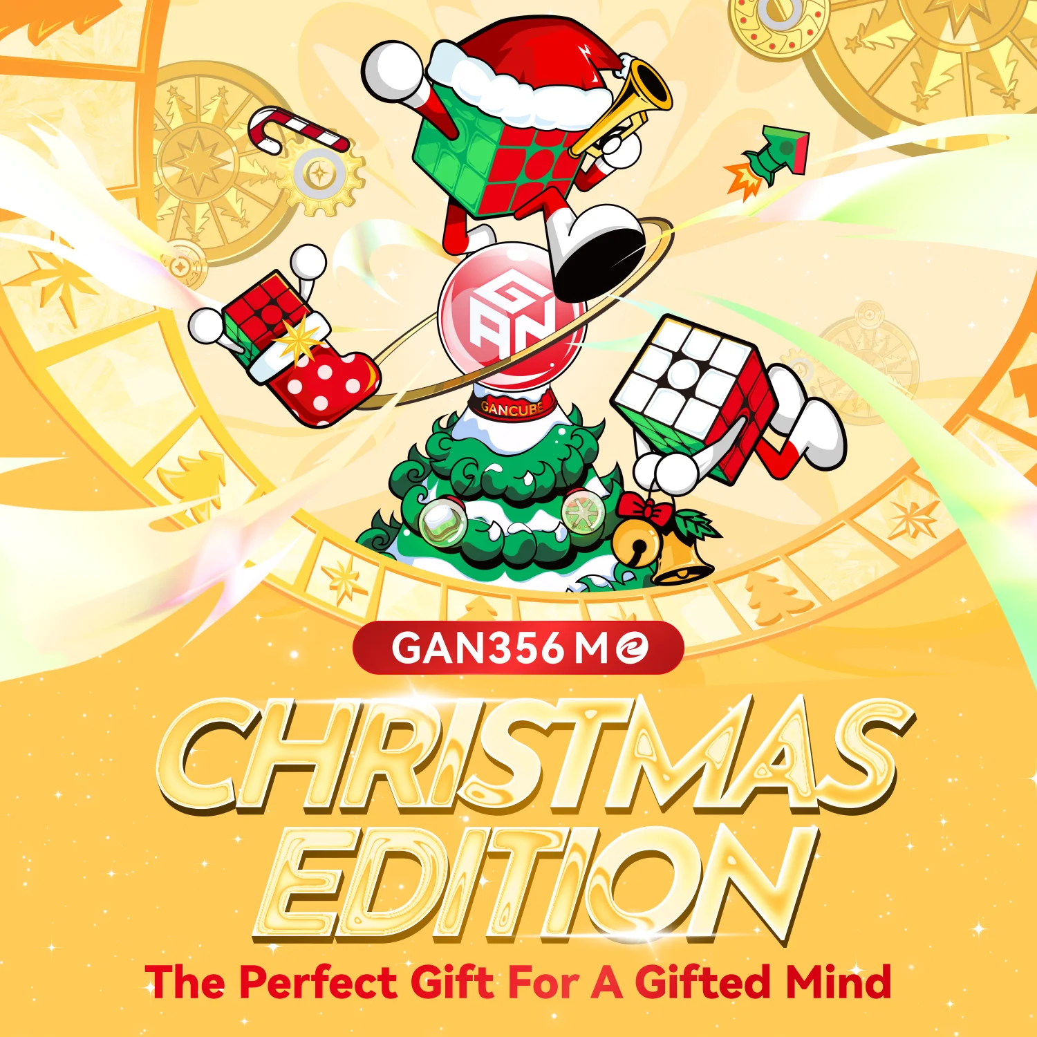 

GAN356 Me Limited Christmas Edition 3x3x3 Cube Наклейка Magico Puzzle Детские подарки Непоседа Профессиональные игрушки