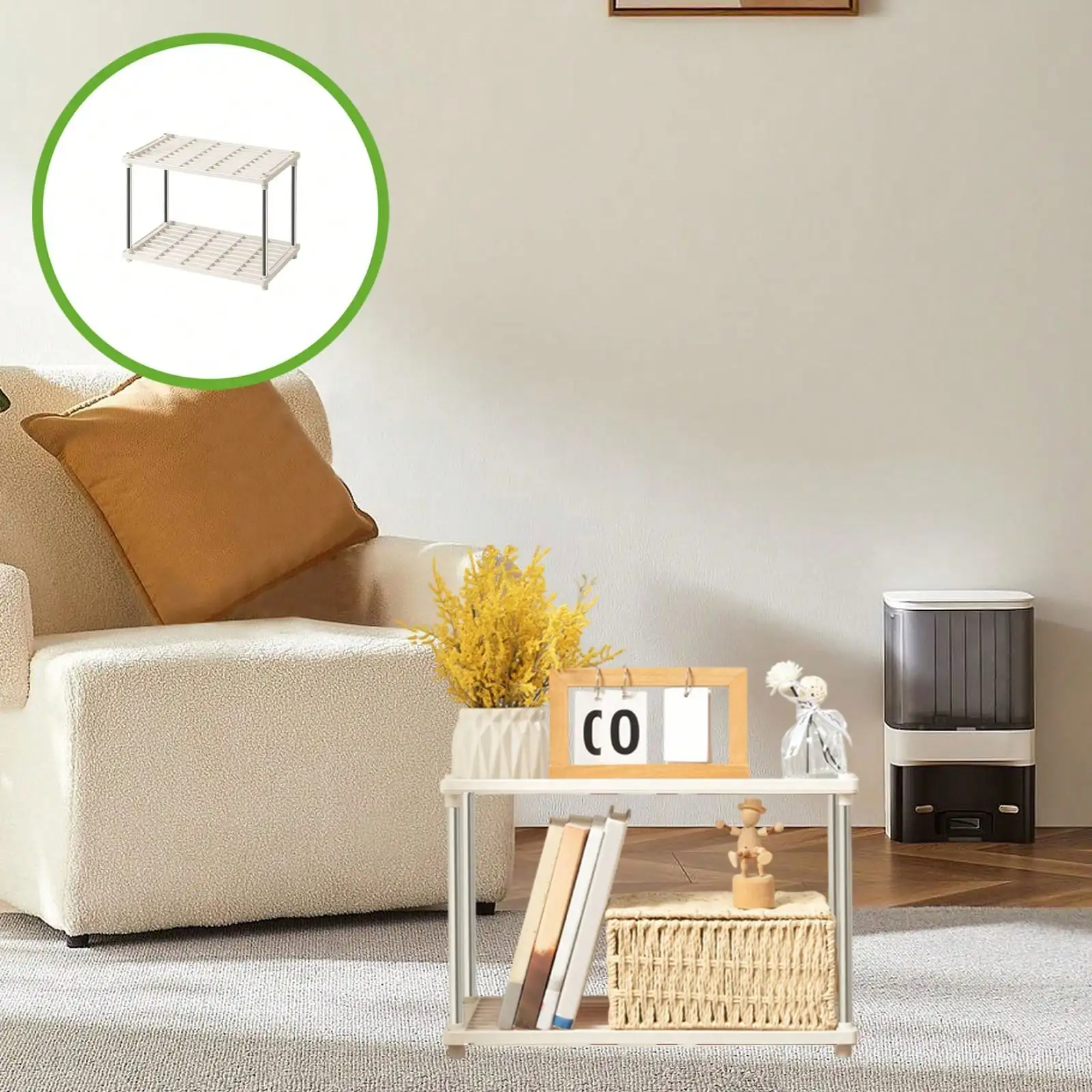 

Стеллаж Living с 4 полками, вентилируемый, легкий, для хранения, домашний органайзер, белый