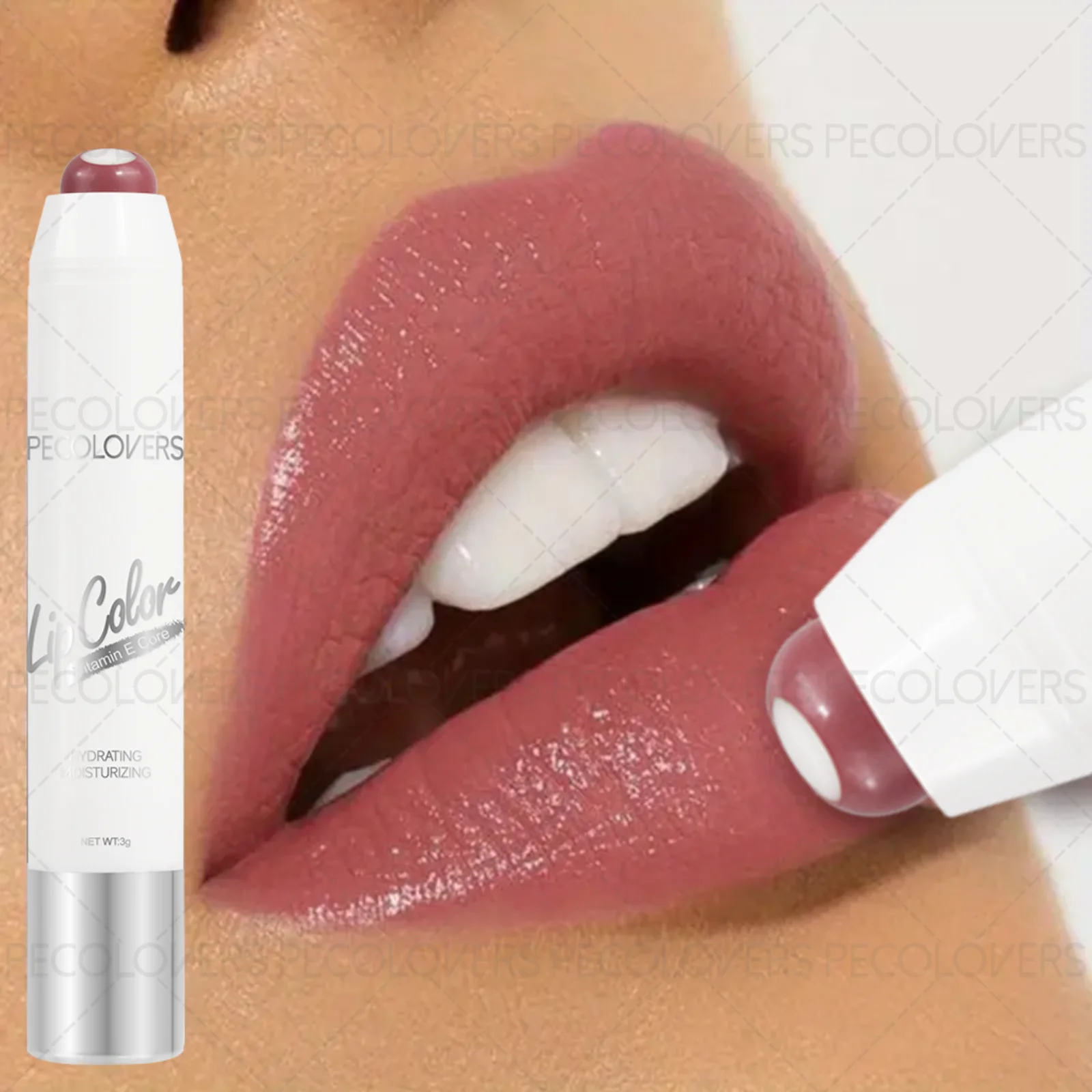 ลิปสติกแบบปากกา/ลิปบาล์ม 1 ชิ้น - ชุ่มชื้น เงางาม เนื้อนุ่ม สีชมพู/น้ำตาล ไม่ติดแก้ว เหมาะสำหรับใช้ในฤดูใบไม้ร่วงและฤดูหนาว