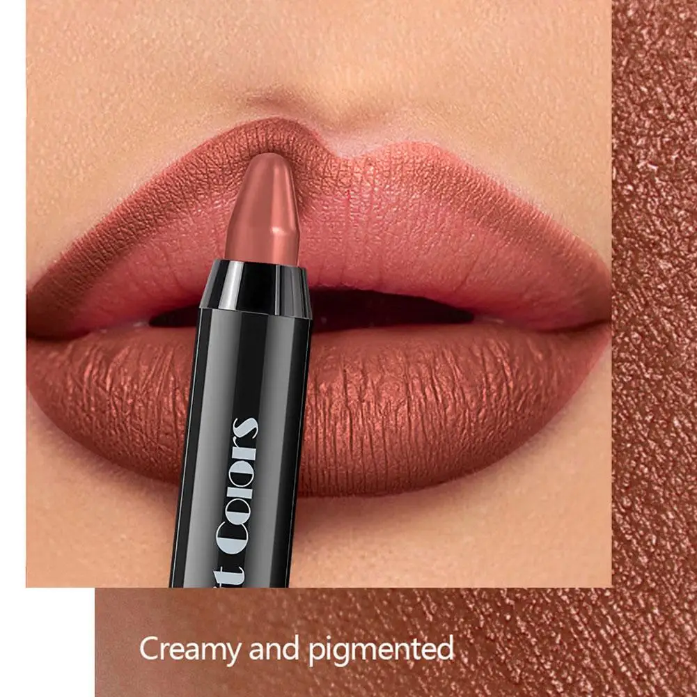 Velvet Lipstick Smooth Lip Liner Pen Makeup Waterproof Smudge-Proof Contouring 3D Lip Stick Pencil Nude Brown Lip Tint Cosmetic