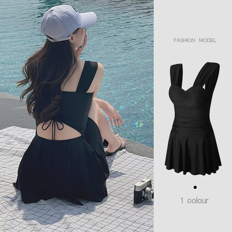 

2025 New Swimsuit Women's Conservative Belly Cover and Thin Senior Feeling Hot Spring Anti-light Swimsuit Bathing Suit