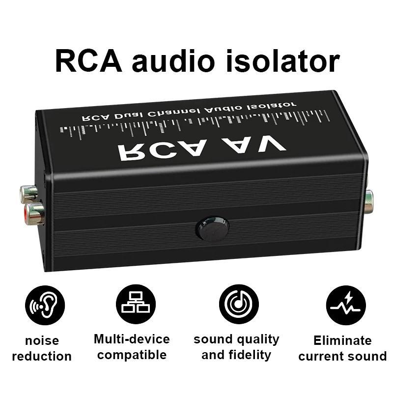 RCA Audio Noise Filter Anti-interference Suppressor Ground Loop Lsolator Eliminate Cancelling For Home Stereo Car Audio System