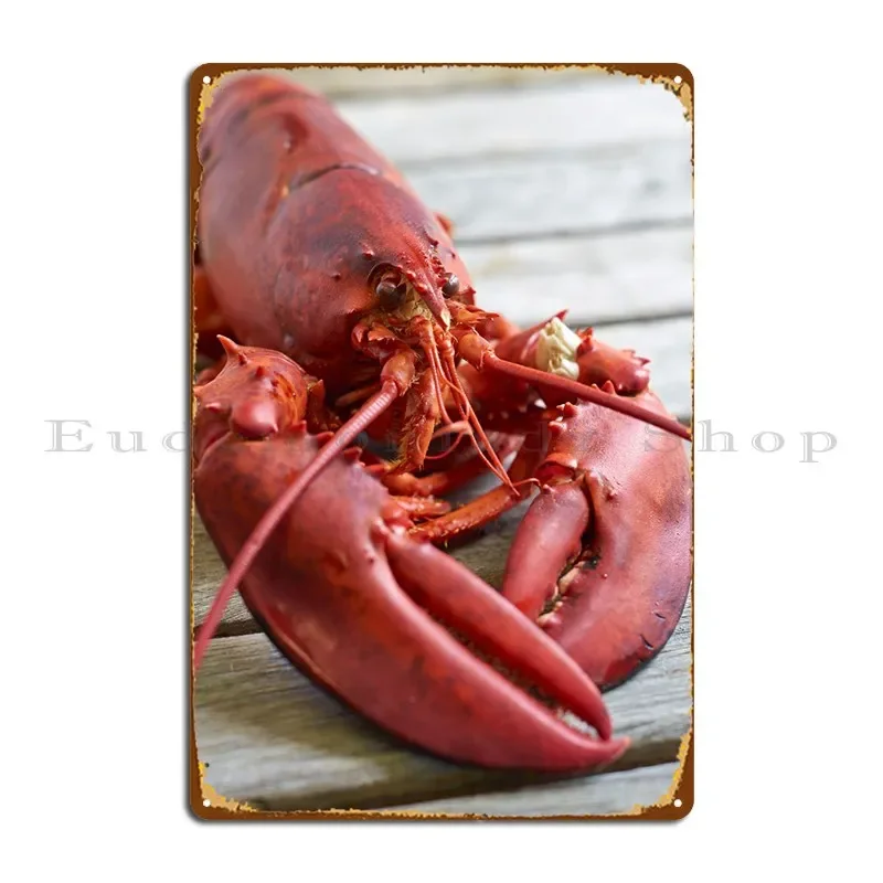 Cooked Lobster Metal Plaque Poster Decoration Wall Decor Wall Plaque Printing Club Tin Sign Poster