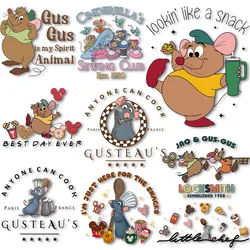 Gus Gus La. Ratatouille Cooker Stickers for Clothes Heat transfer Decals Thermal Patches on Tshirts