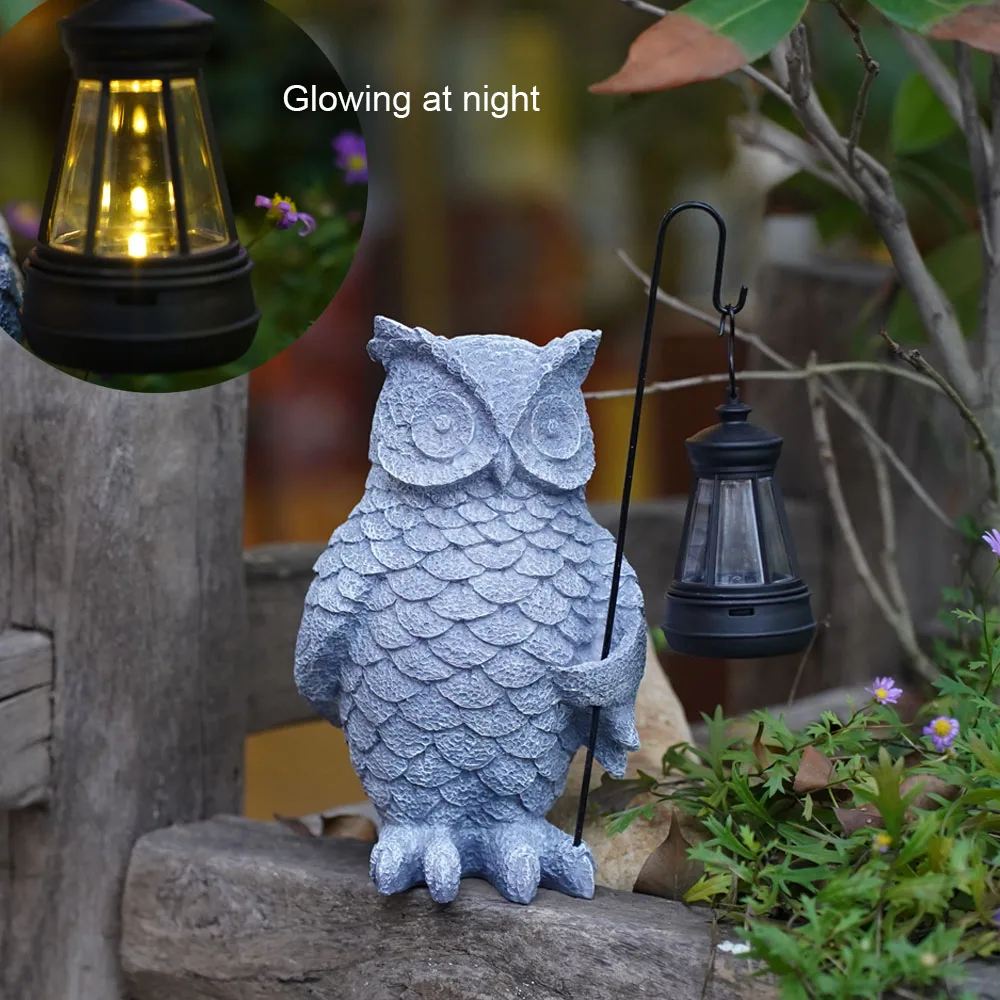 

Garden Owl Statue with Solar Lights - Outdoor garden decoration Patio Terrace balcony Lawn decoration - a unique gardening gift