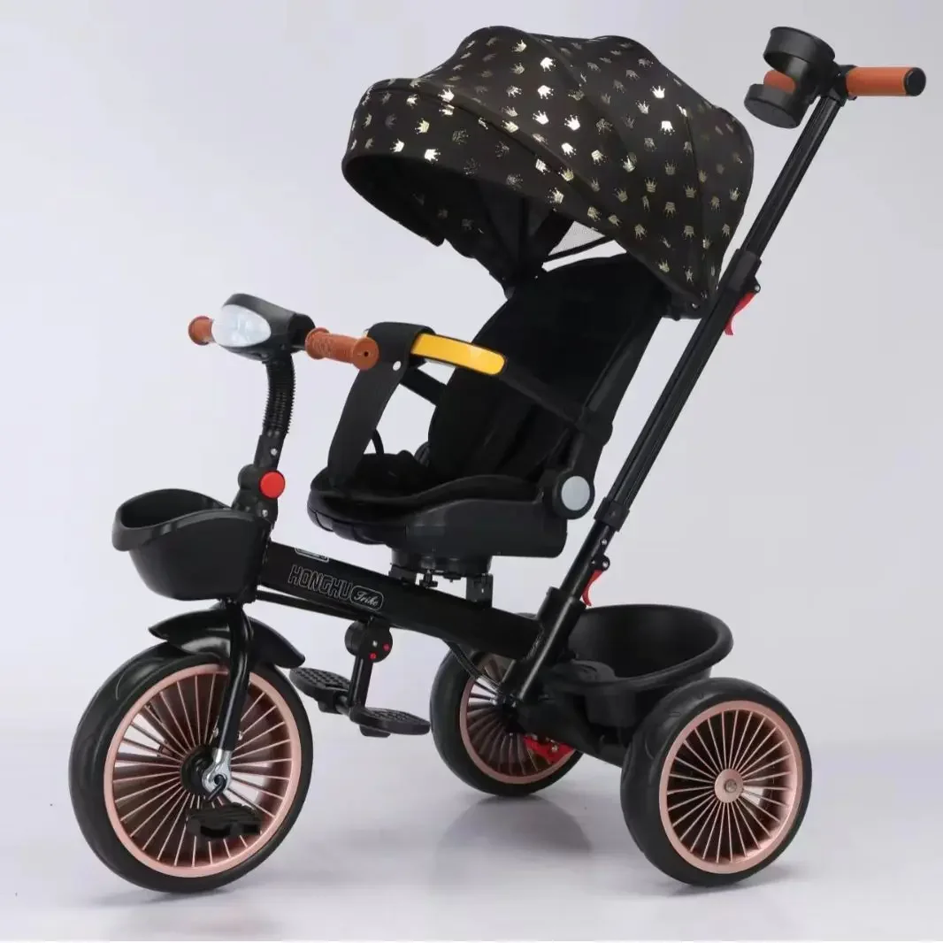 New Multifunctional 4 in 1 Baby Stroller with A Rotating and Reclining Child Stroller 1-6-year-old