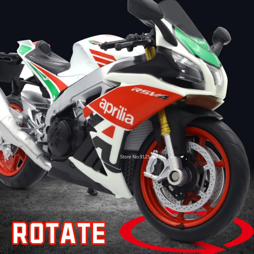 1/12 Aprilia RSV4 Alloy Motorcycle Model Toy Diecast with Shock Absorbers Model Motorcycle Collection Boys Toy Gifts Decoration