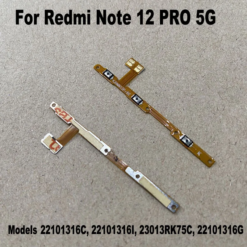 Para Xiaomi Redmi Note 12 12 Pro + Plus 4G 5G botón de volumen de encendido Cable flexible interruptor de tecla lateral botón de Control de