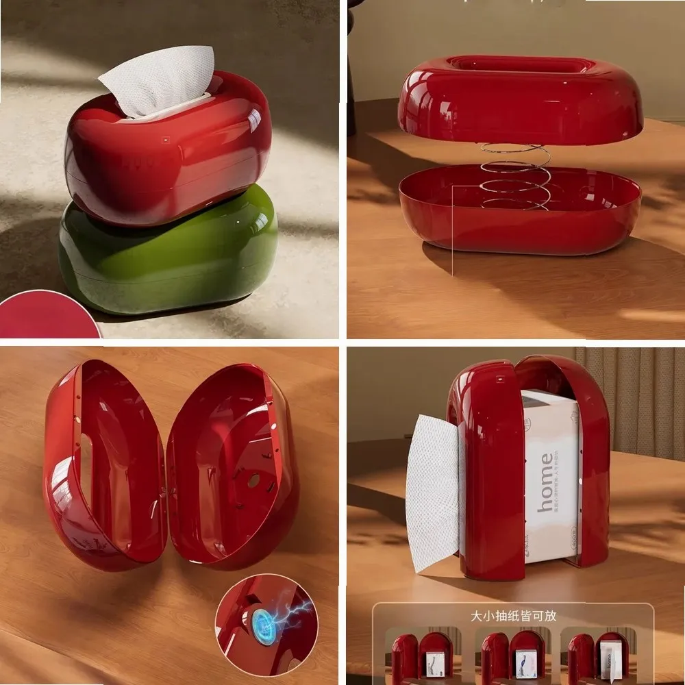 

Oval Pull-Out Tissue Box Holder, Decorative Countertop Storage for Living Room Dining Table