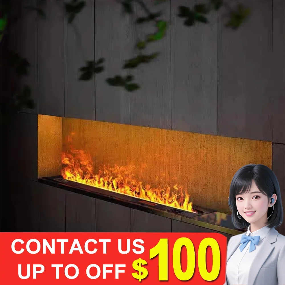 

Камин с 3D-проекцией пламени с туманом, RGB-подсветкой, дистанционным управлением, камин для гостиной, легкий и портативный дизайн