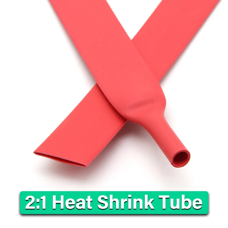 

1~50m 2:1 Heat Shrink Heatshrink Tube Red Diameter 0.6mm ~ 80mm Wire Repair DIY Cable Protecctor Tubing Sleeving Wrap