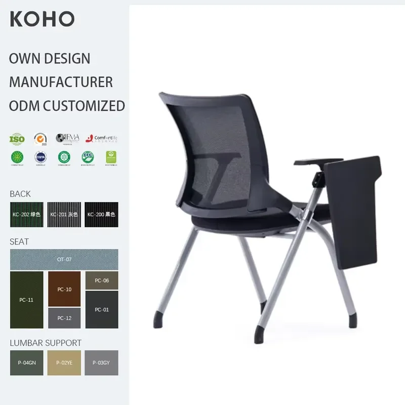 Foldable Student Chair with Writing Tablet for University Classroom Training Room Plastic Study Seat School Conference