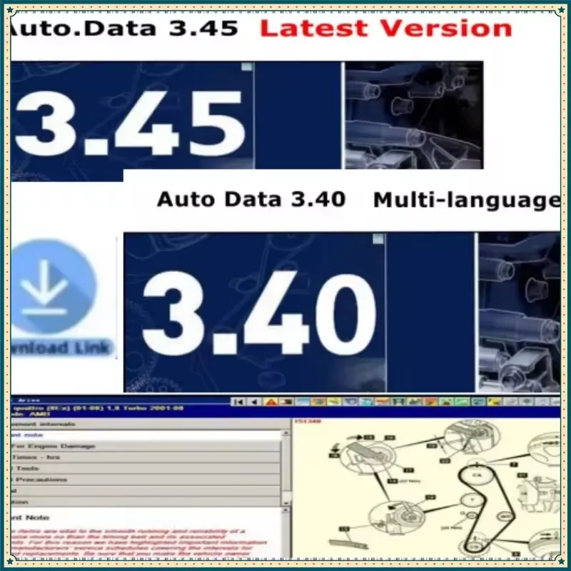 

Программное обеспечение для авторемонта AUTO DATA 3.45: Схемы подключения с видеоинструкцией по установке. AutoData 3.40, многоязычная версия.