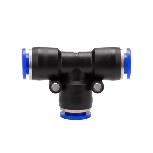 Imagen 2 del producto 50/100/500 Uds PE PEG conector de aire neumático reductor en T de ajuste rápido conector de manguera de tubo de plástico en forma de T de 3 vías 4/6/8/10/12mm