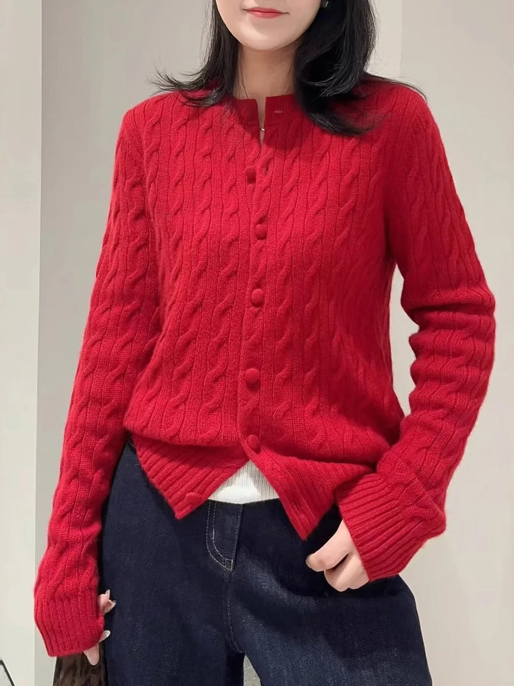 

Осень-зима женский шерстяной вязаный кардиган круглый Ne Twist цветочный дизайн вышивка модное пальто для поездок на работу Jaet