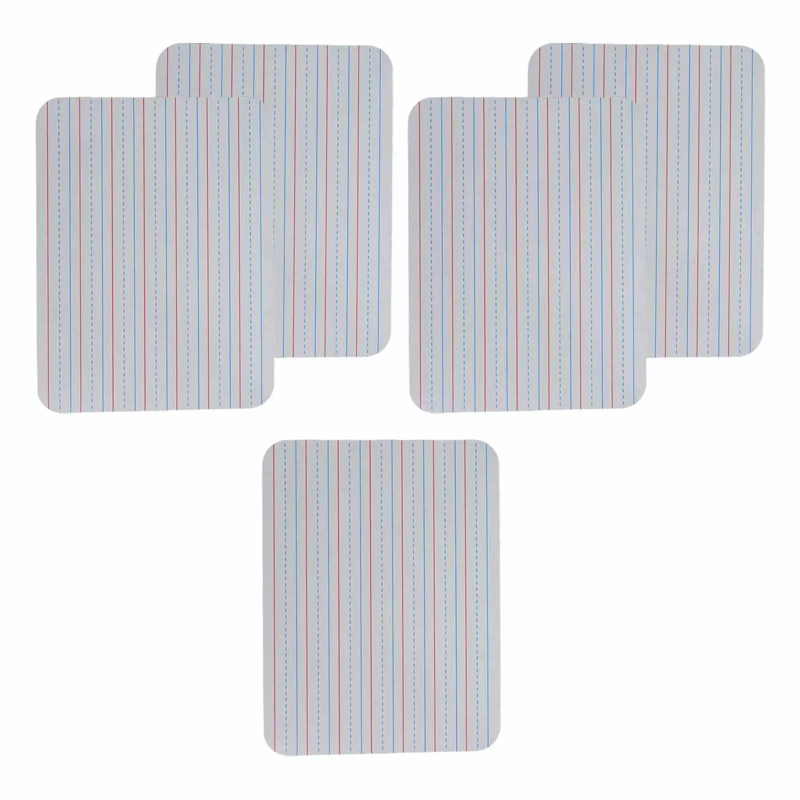 

Набор из 5 двусторонних портативных досок для сухого стирания, маленькие линованные стираемые доски для письма, многоразовые доски для отработки письма в классе