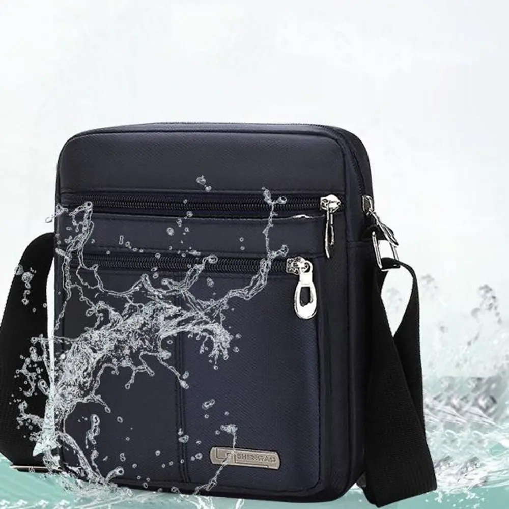 Oxford Cloth Men's Shoulder Bag Multi Layer Large Capacity Male Crossbody Bags Waterproof with Zipper Messenger Bag Business