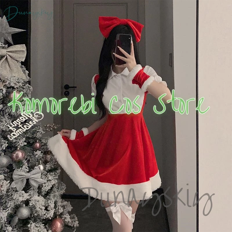 Women Christmas Sexy Rabbit Girl Costume Cosplay Santa Claus Robe Unifrom Suit Xmas Red Dress Erotic Lingerie Pajamas Nightgowns