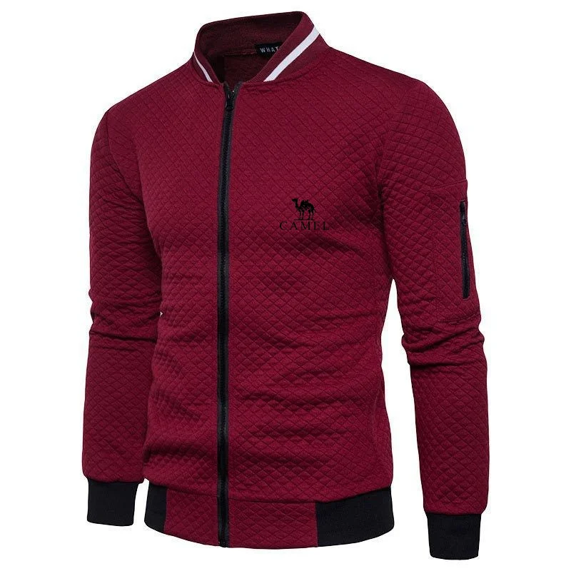 The new men's sweatshirt with zipper stand-up collar sweatshirt in European size ...