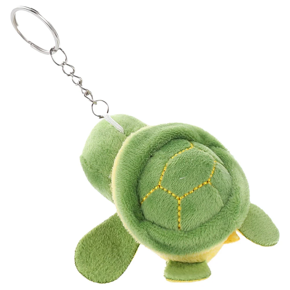 4 Pcs Turtle Keychain Stuffed Dolls 8cm Light Green Plush Soft Cartoon Cuteness Non Deform Home Children Room