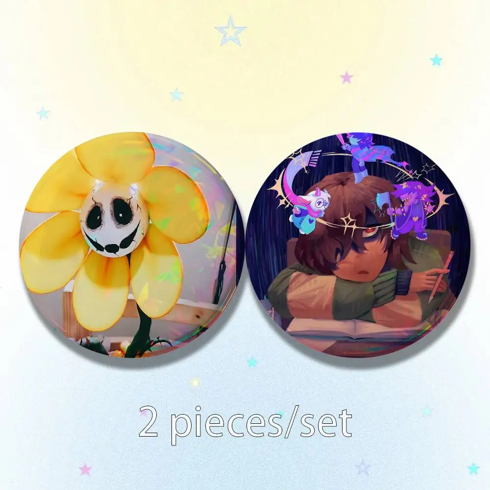 U-Undertale 25mm 75mm 44mm 58mm 32m Coin Badges Personalized Handmade Round Brooches Pins Accessory