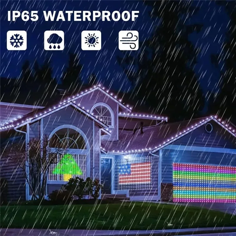 Smart LED Window Curtain Lights RGB Fairy String Lights App Remote Control Music Sync Christmas Wedding Party Home Decor