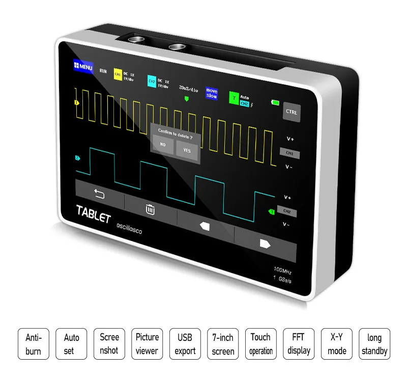 FNIRSI 1013D Dual-channel digital touch tablet oscilloscope 100M bandwidth 1GS sampling rate oscilloscope