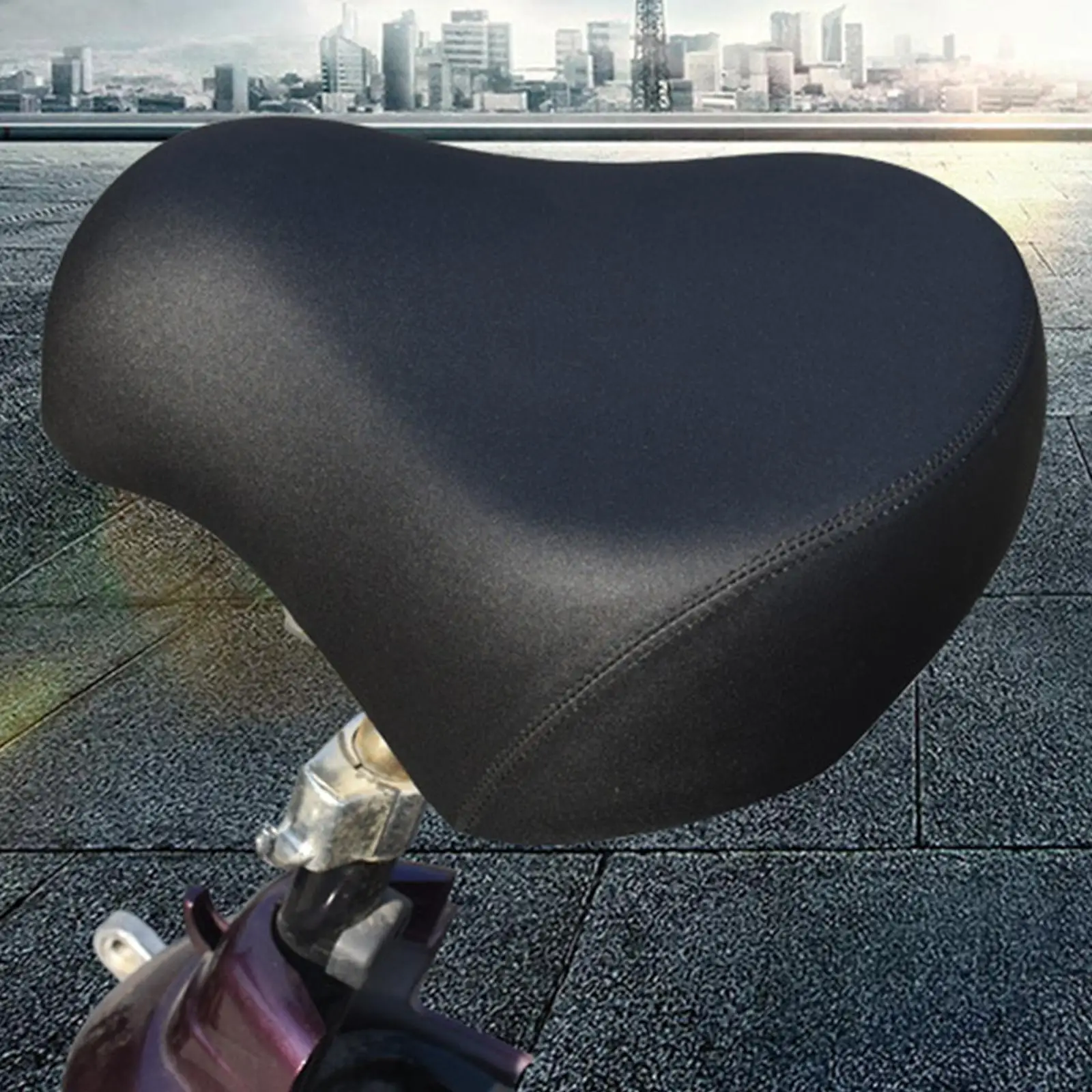 

Outdoor Cycling Bicycle Saddle Thick Cushion Shock Absorber Wide Seat Pad Universal for Electric Bikes Replacement
