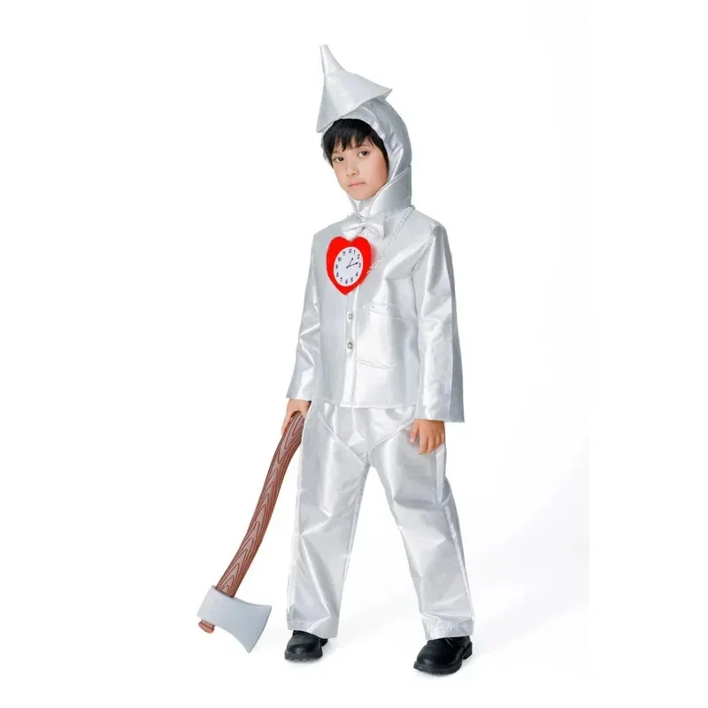 

AA wat Tin Man For Men Kid Adult Role Play Halloween Carnival Tinman Cosplay Outfit Costume Clown Circus Party 2025 New