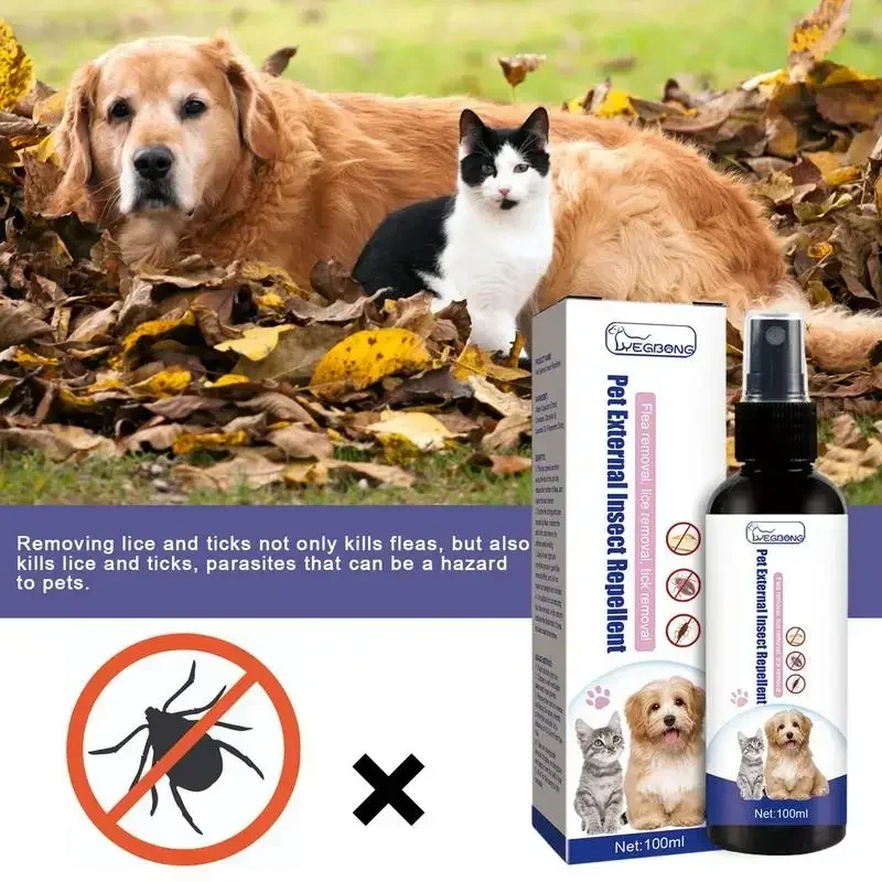 Pet Dog Cat Anti Flea Drops 100ml Insectcide Flea Lice Insect Remover Spray Flea And Tick Concentrate Formula Pet Flea Remover