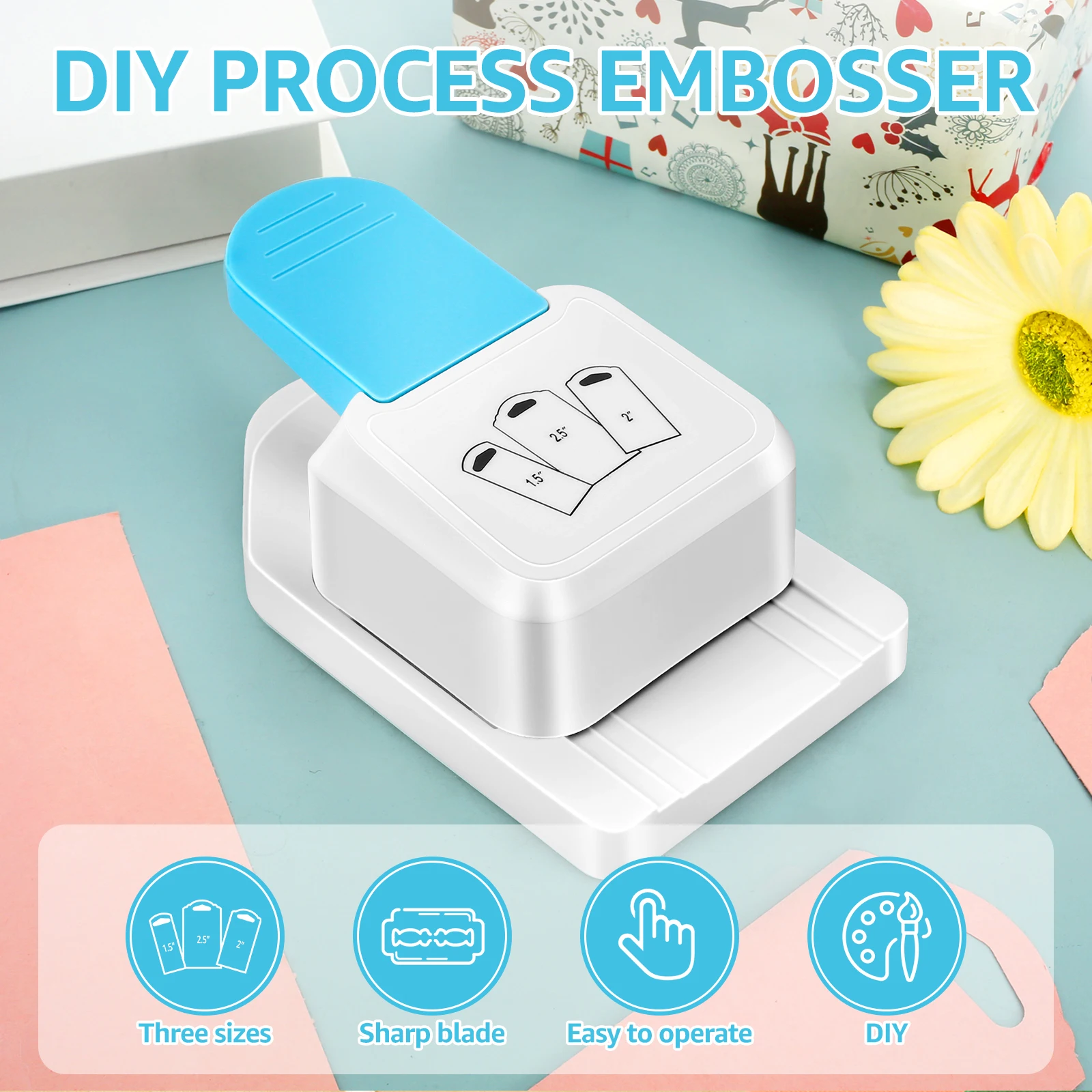 Craft Tag Punch 3 in 1 Gift Tag Paper Punches 1.5In 2In 2.5In DIY Multipurpose Craft Punch for DIY Projects Card Making Supplies