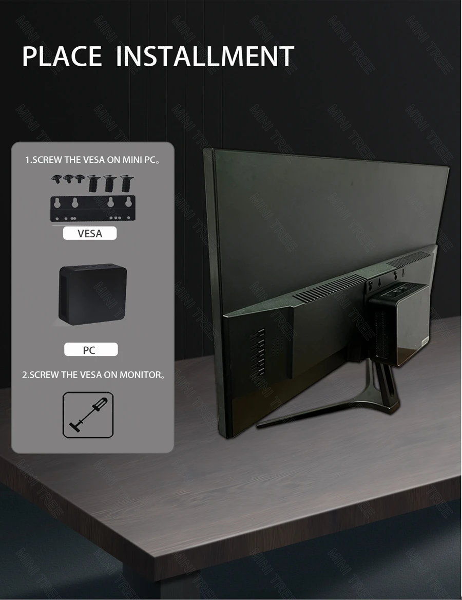 AMD Ryzen5 5600H Mini PC 16GB DDR4 500GB SSD WIFI6 Windows 11 Mini computer desktop per Home Office Gaming Media Vesa montato