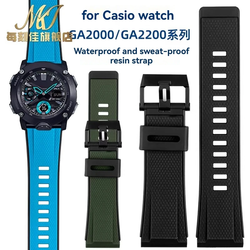 Soft Silicone Resin Watch Strap 24mm For Casio G-SHOCK GA2200 GA2000 PRG-600 PRW-6600 PRG-650 Multi Color Replacement Wrist Band