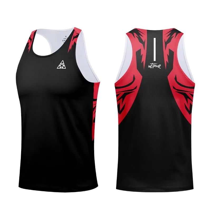 Outdoor Running Sports Tank Tops Summer Men's Women's Marathon Professional Quick Drying Sleeveless Vest Loose Crew Neck Clothes