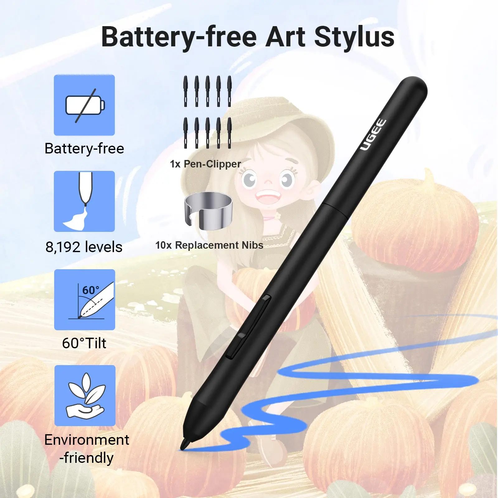 Imagem -06 - Gráficos Desenho Tablet Pen Art Pad com 12 Teclas de Atalho 8192 Nível Trabalho para Mac Android Phone Windows Ugee-s1060w