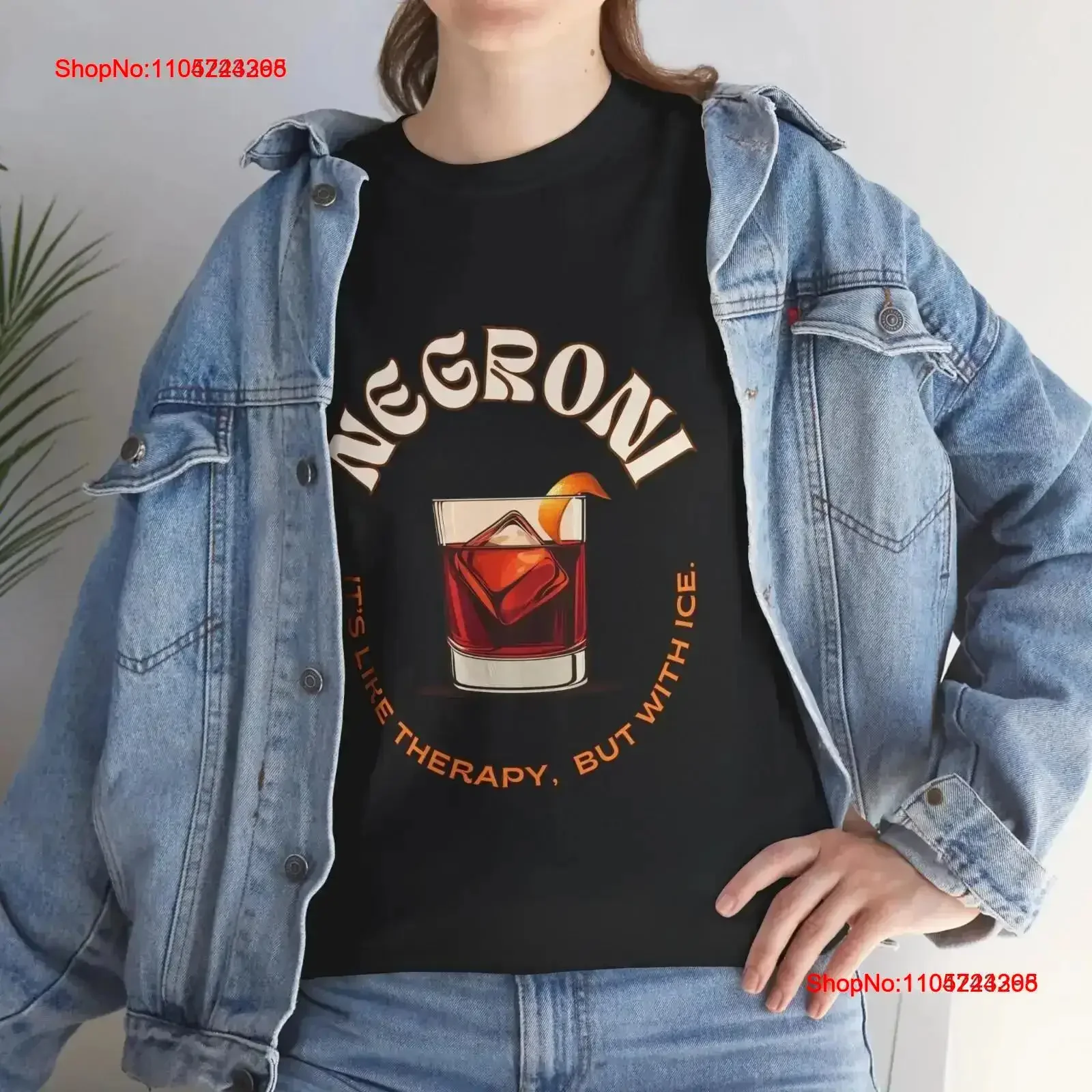 Negroni T Shirt Funny Stylish Cocktail Lover 'Negroni Therapy vintage Washed fashion Slightly Breathable graphic Versatile