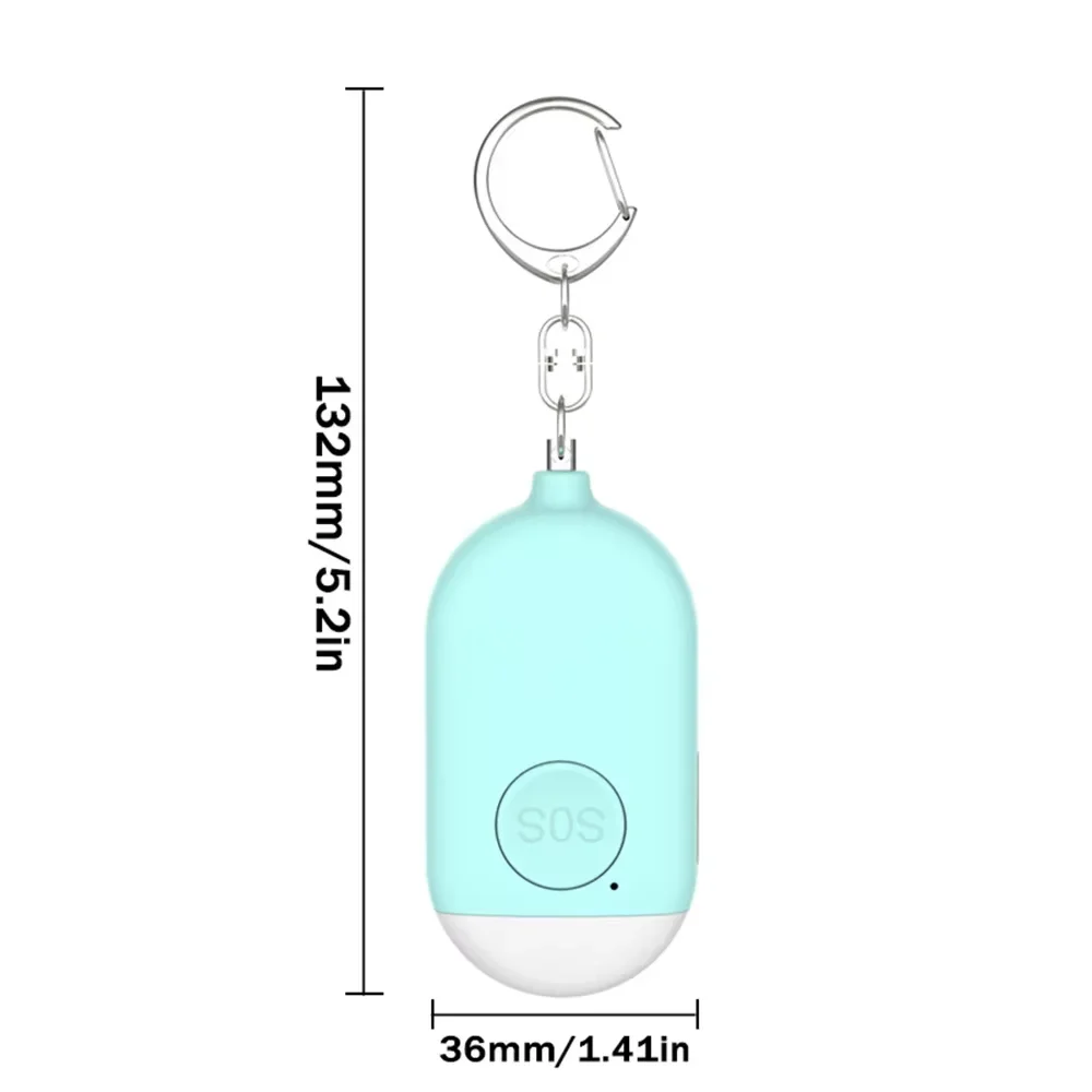 Personal SOS Defense Alarm 130dB With LED Light Rechargeable Self Defense Woman Safety Alarm Key Chain Emergency Anti-Attack