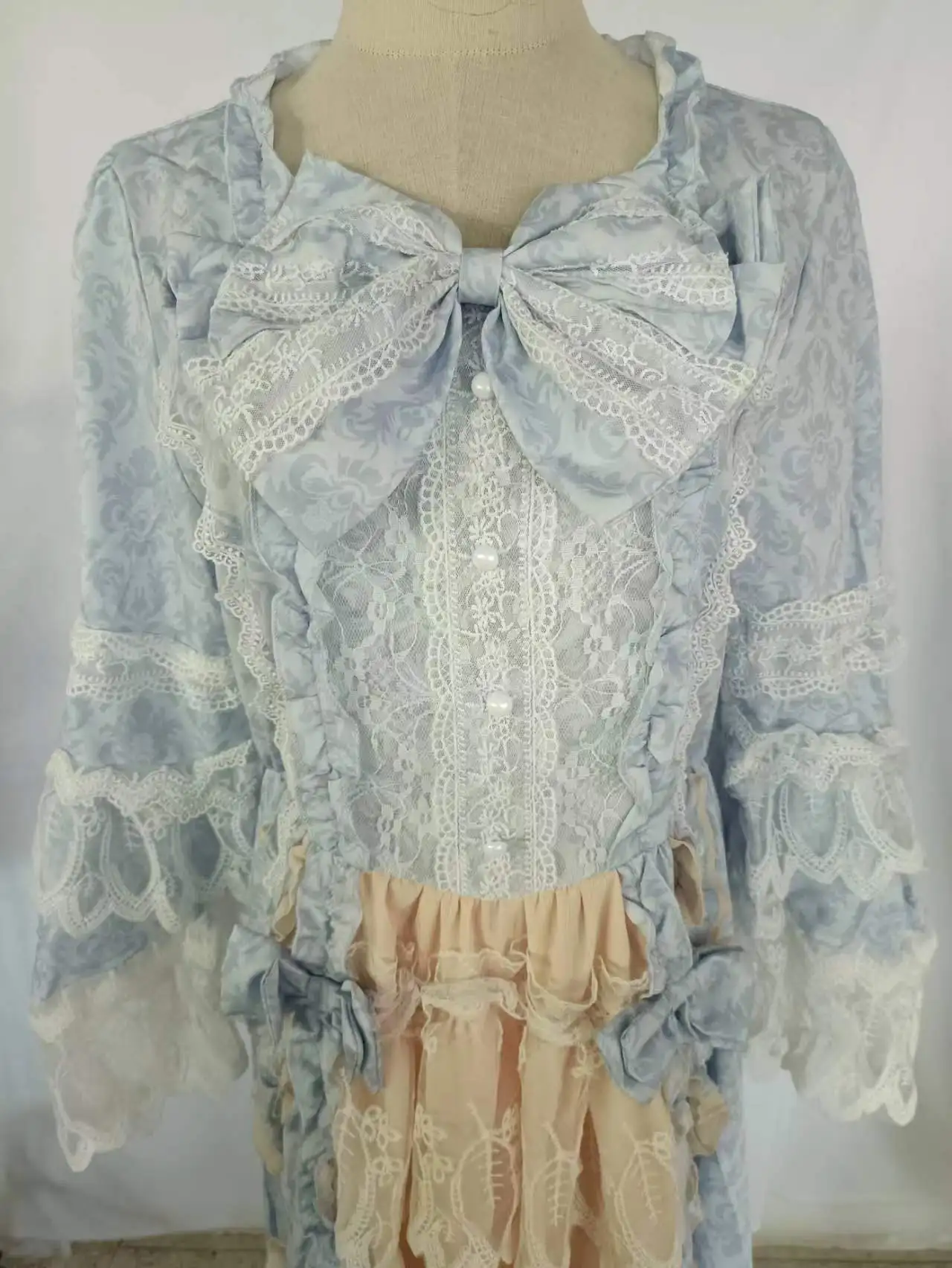 Vestido de princesa Kaili-Lolita, lindo vestido plissado, elegante traje de Cosplay Anime, manga comprida, vintage, doce, plus size