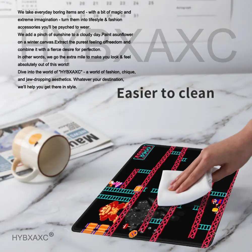 XS Donkey Kong Mouse Pad Square Non-Slip Rubber Mousepad with Stitched Edges Arcade Game Collage Gaming Computer PC Table Mat
