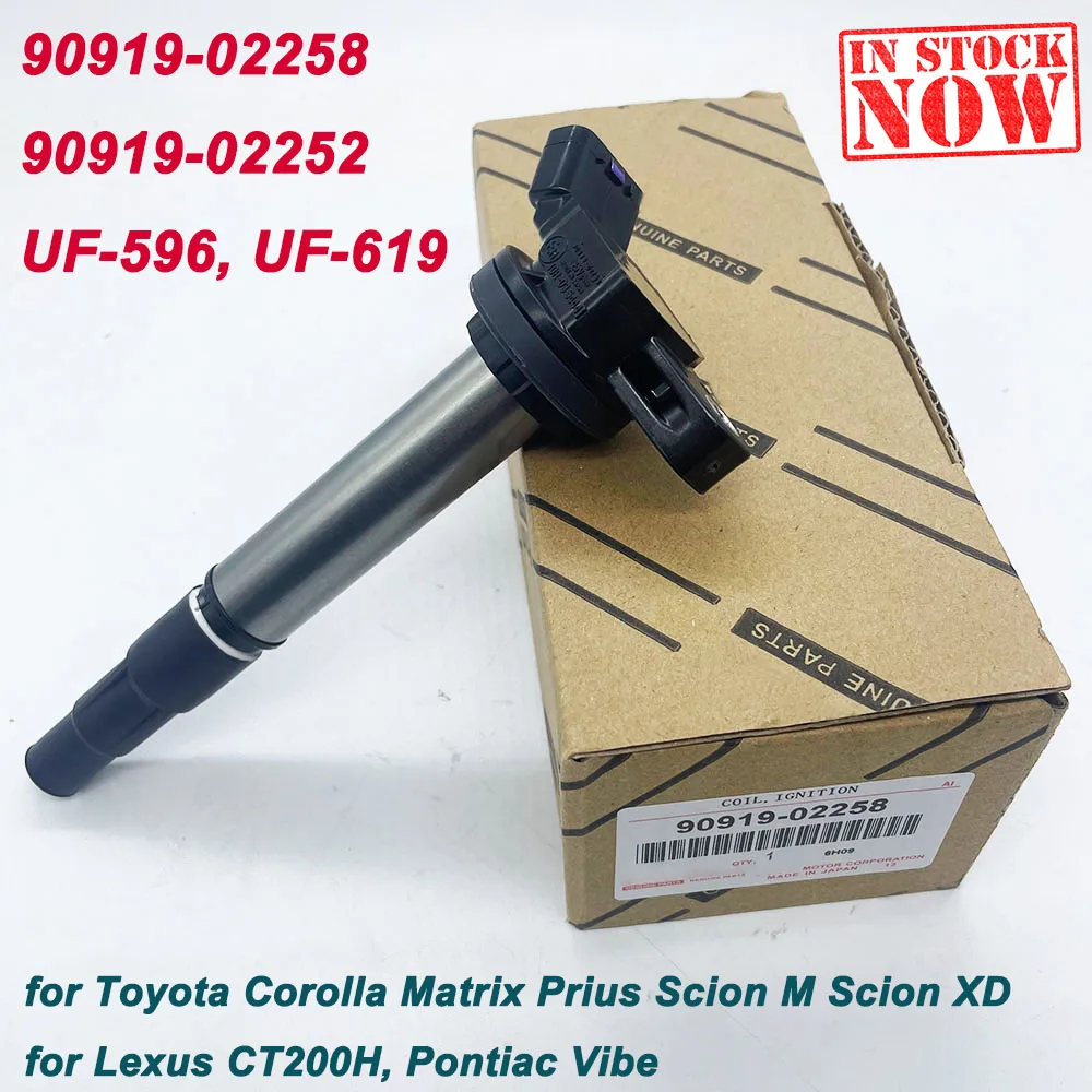 

New Ignition Coil 90919-02252 90919-02258 90919-C2003 UF-596 UF-619 for Toyota Corolla 1.8 RAV4 Prius Lexus CT200H Pontiac Vibe