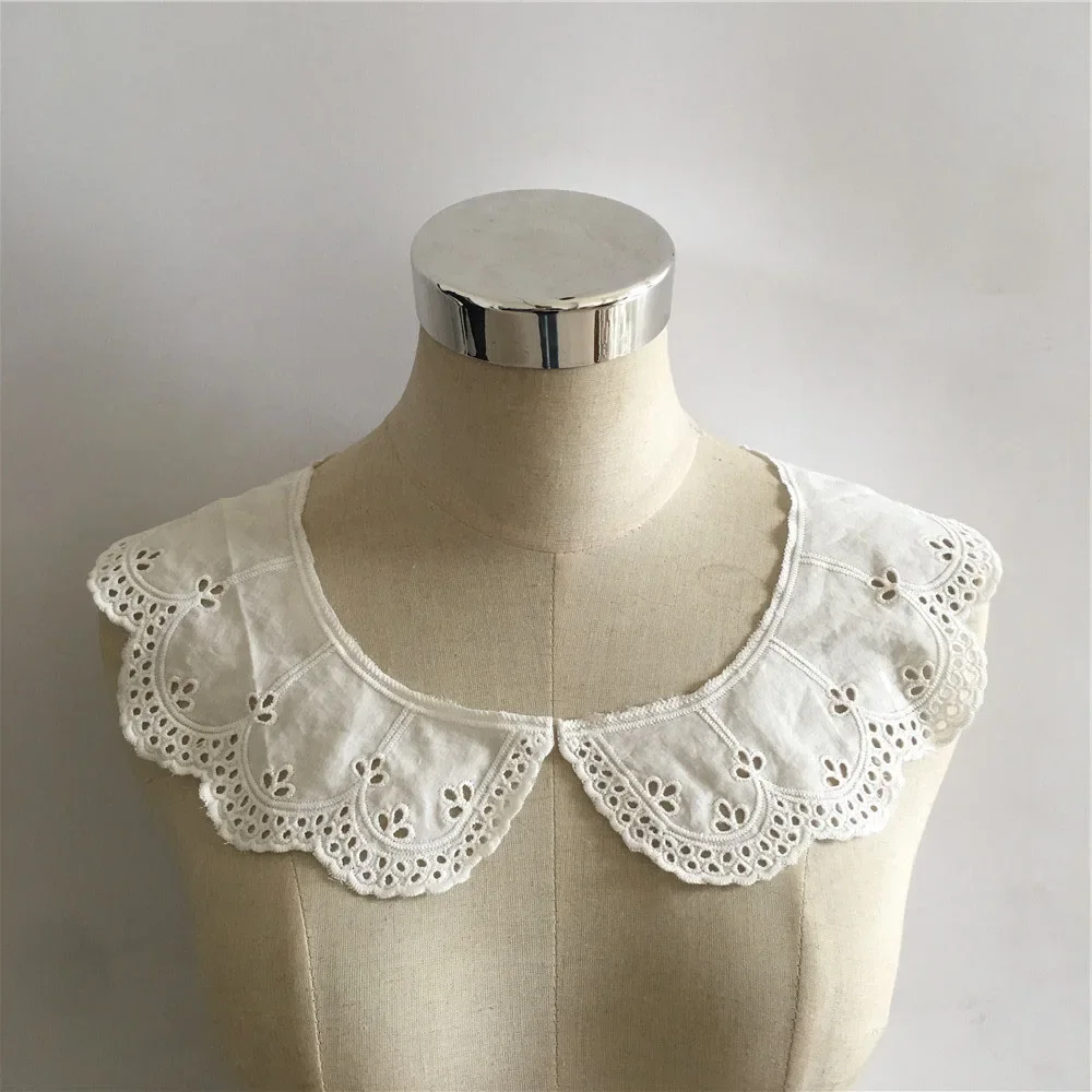 New Listing Embroidery Lace Collar White DIY Cotton Lace Fabric Lace Neckline Decoration Sewing Dress Neckline Accessories