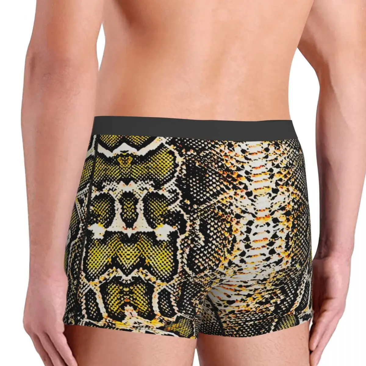 Custom Snake Skin Print Underwear Men Stretch Snakeskin Animal Texture Boxer Briefs Shorts Panties Soft Underpants For Homme