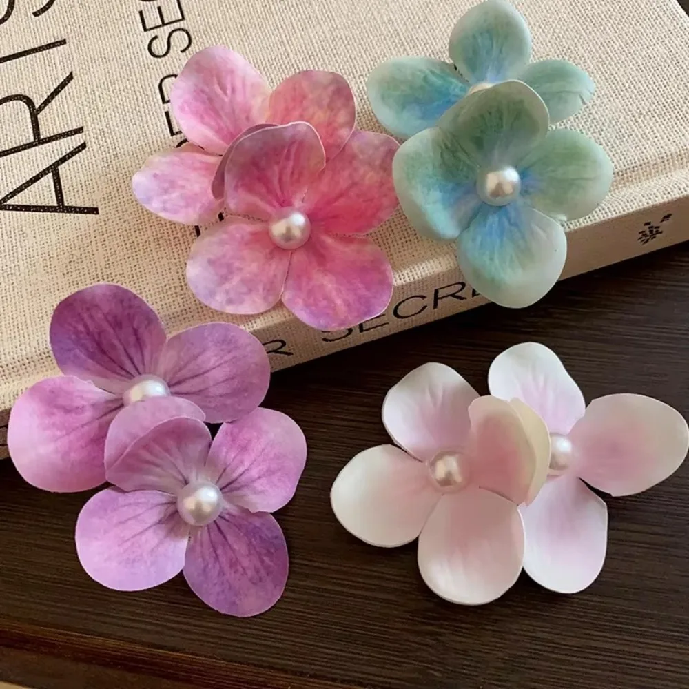 新しいシミュレーション蘭の花のヘアクリップパール布蘭のヘアピン 3D 蘭の花カモノハシクリップ女の子