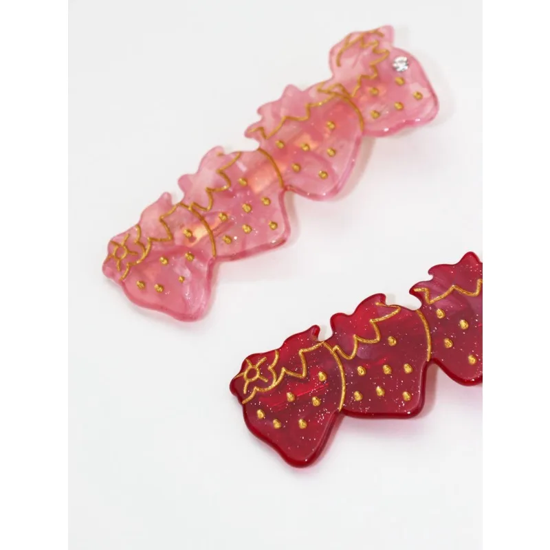 

Cute Strawberry Hair Clips Women Playful Jelly Finish Trendy Accessories Stylish Fun New Headwear Daily Bangs Casual Hairstyles