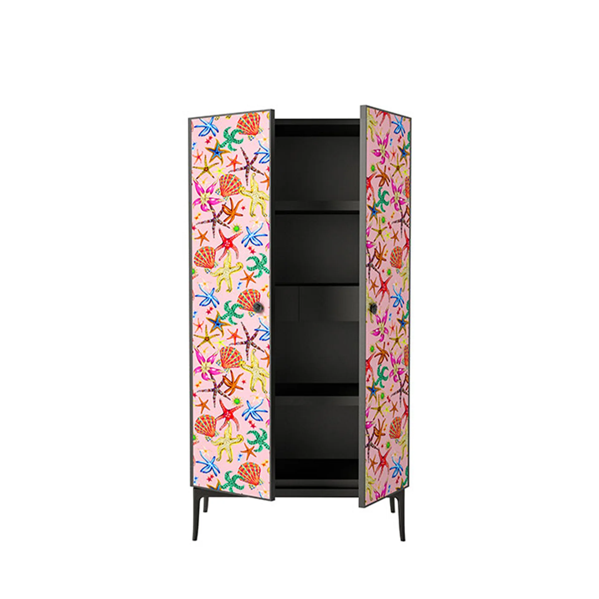 

Italian light luxury solid wood dining side cabinet storage cabinet simple designer living room wine cabinet opposite door lock