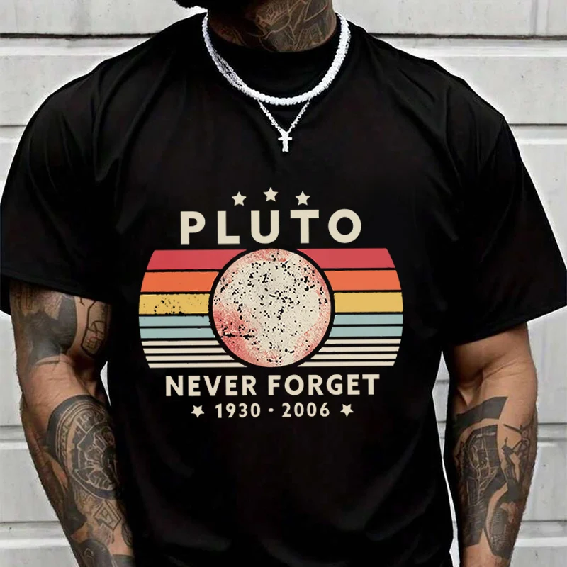 

Футболка с креативным принтом в виде букв Pluto, летняя повседневная футболка с короткими рукавами, уличная одежда для мужчин и женщин, свободная футболка