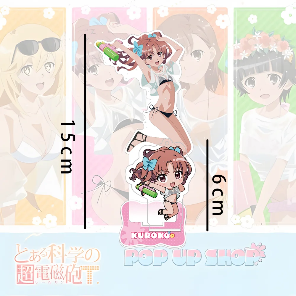 Toaru Kagaku no Railgun T Acrylic Stand – Mikoto Misaka, Kuroko Shirai, Saten Ruiko – Anime Display Figure, Perfect Gift