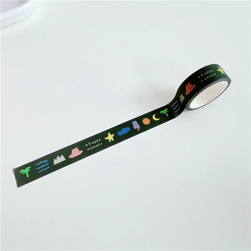 

Корейская декоративная клейкая лента васи 5 м с ручной росписью английским шрифтом, синяя, для скрапбукинга, ведения дневников и рукоделия