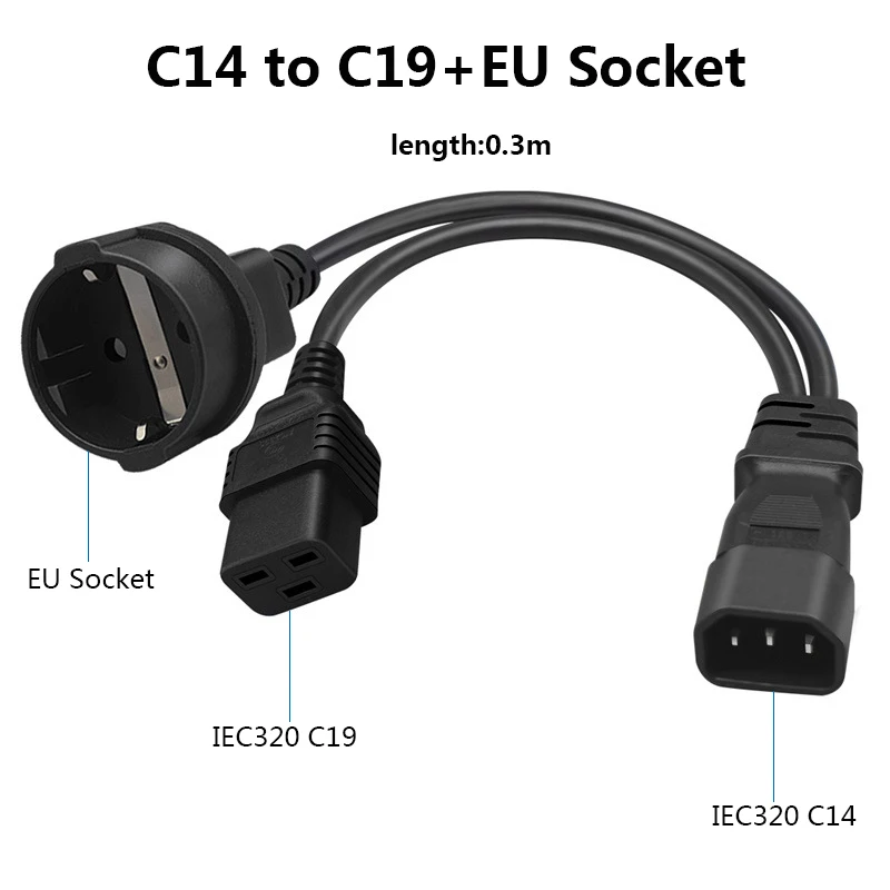

Удлинительный кабель питания IEC320 C14 к C19 EU4.8MM 16A, корейский, Россия, Франция, Германия, промышленный проводной кабель для сборки, 0,3 м